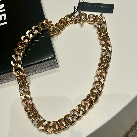 new Ann Taylor chunky curb link gold necklace - Picture 8 of 9